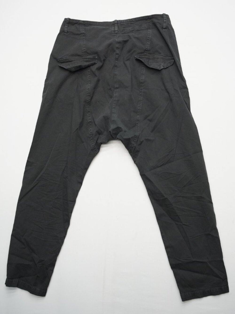 Nili Lotan Paris Pants in Washed Black Size 4 Baggy Drop Crotch - Picture 3 of 11